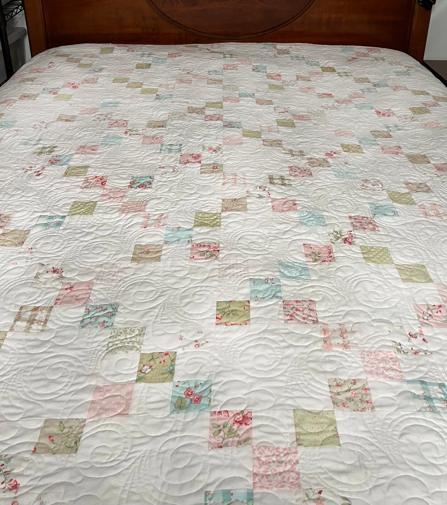Irish Chain Quilt with Custom Backing - Custom Order for KS (67"x80")