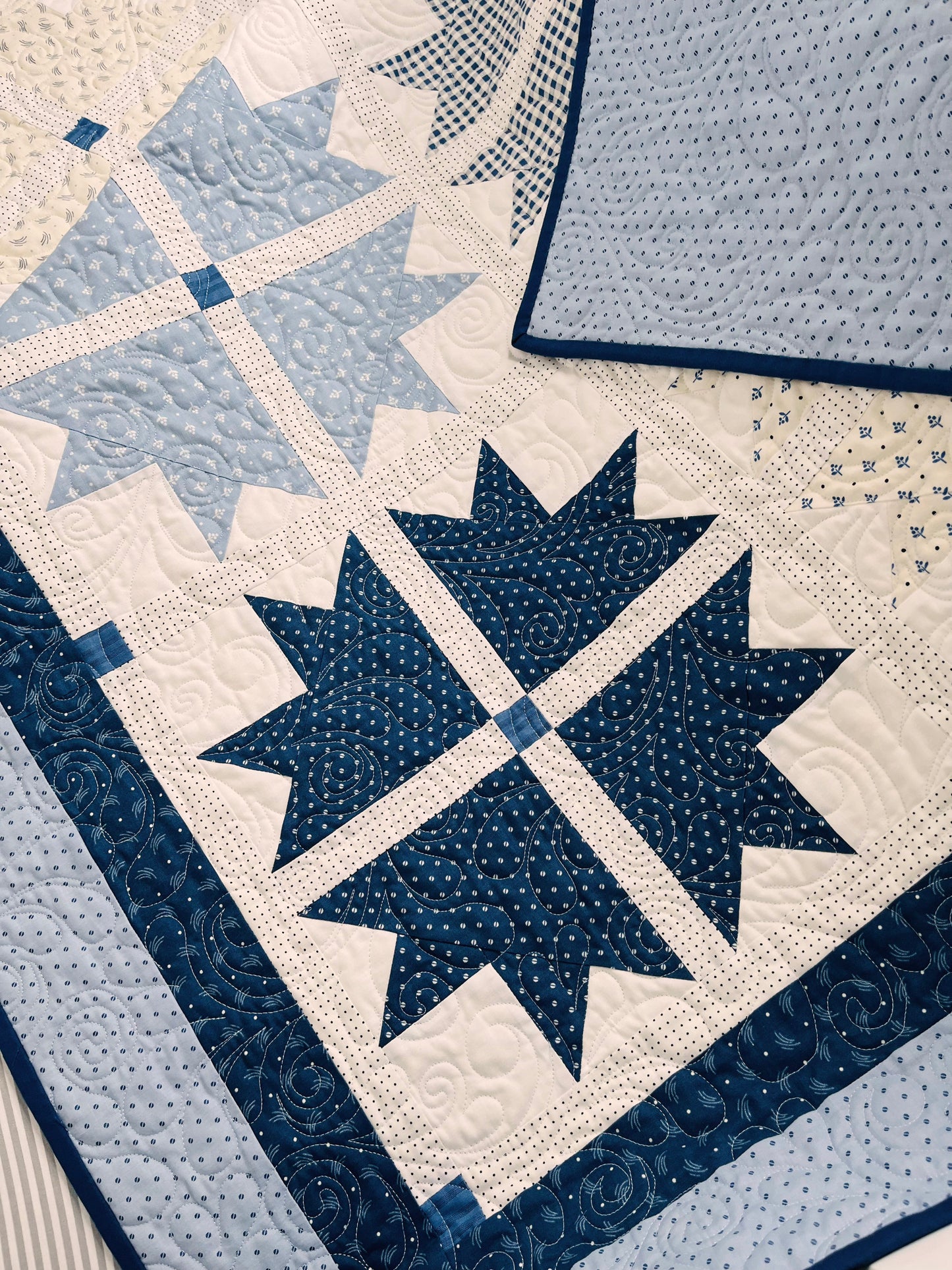 Handmade Baby Boy Quilt, Baby Girl Quilt, Baby Blanket (52x52.5) Moda Blueberry Delight Fabric, Ready to Ship!