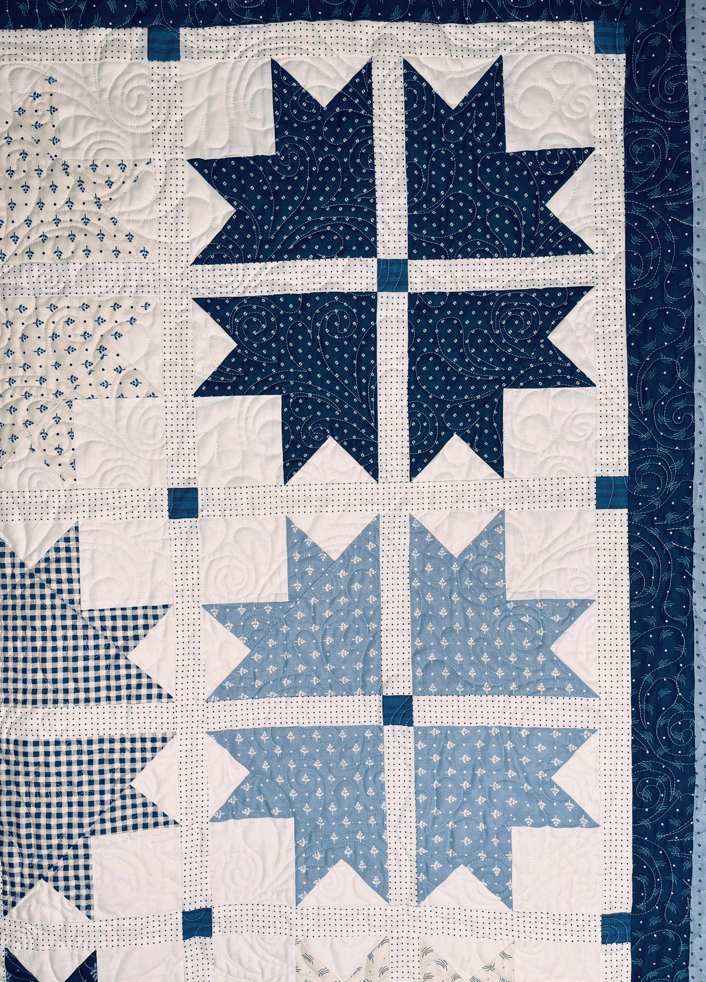 Handmade Baby Boy Quilt, Baby Girl Quilt, Baby Blanket (52x52.5) Moda Blueberry Delight Fabric, Ready to Ship!