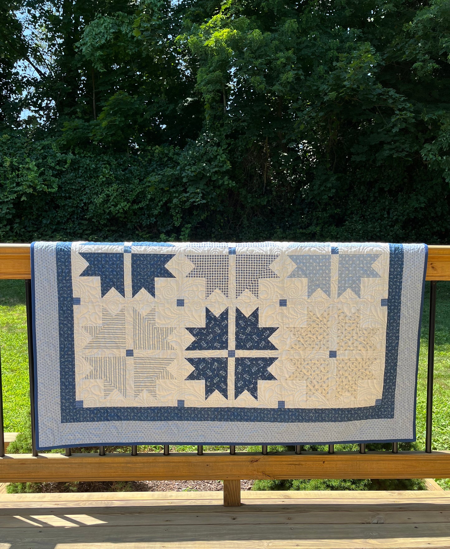 Handmade Baby Boy Quilt, Baby Girl Quilt, Baby Blanket (52x52.5) Moda Blueberry Delight Fabric, Ready to Ship!