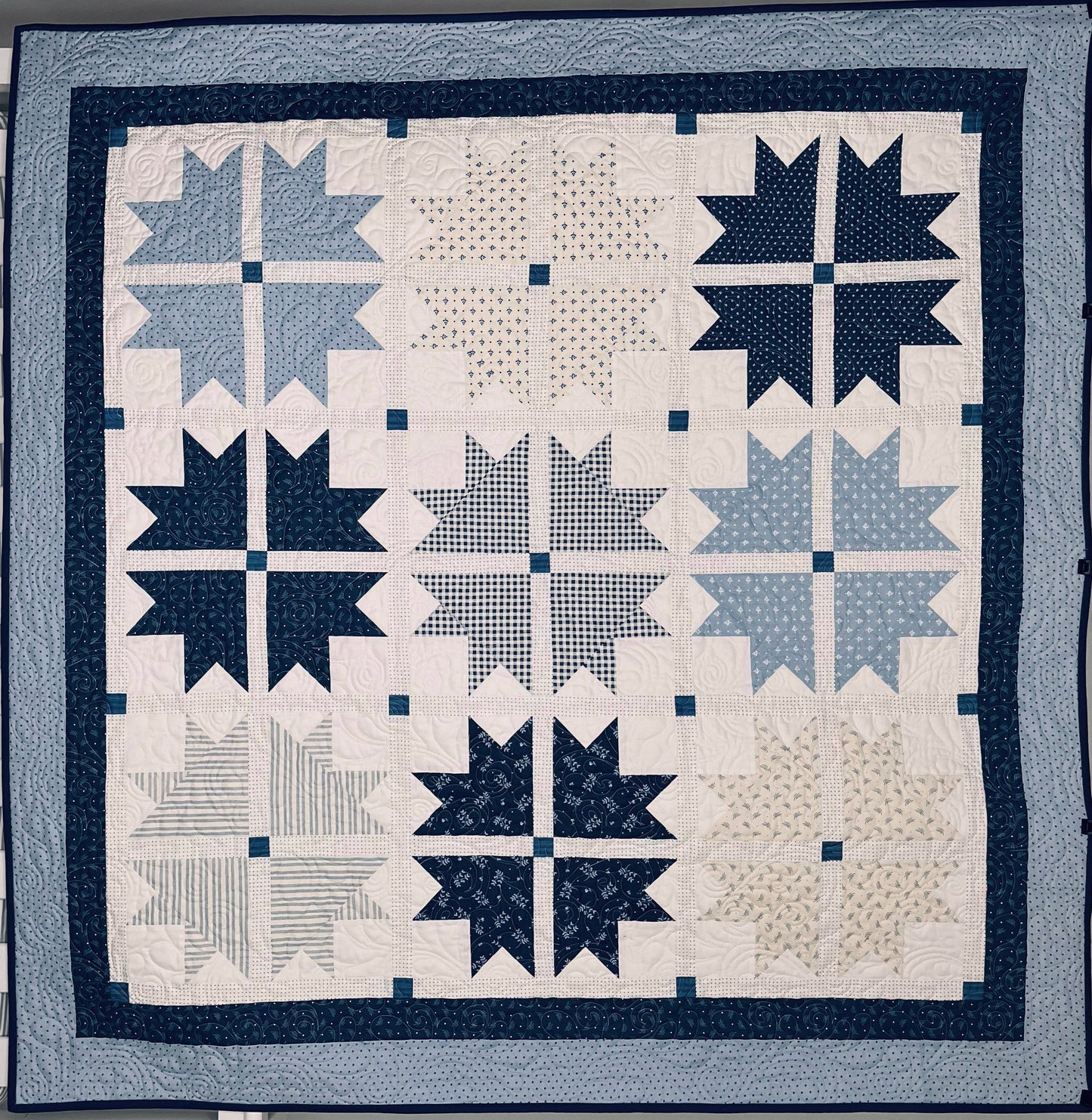 Handmade Baby Boy Quilt, Baby Girl Quilt, Baby Blanket (52x52.5) Moda Blueberry Delight Fabric, Ready to Ship!