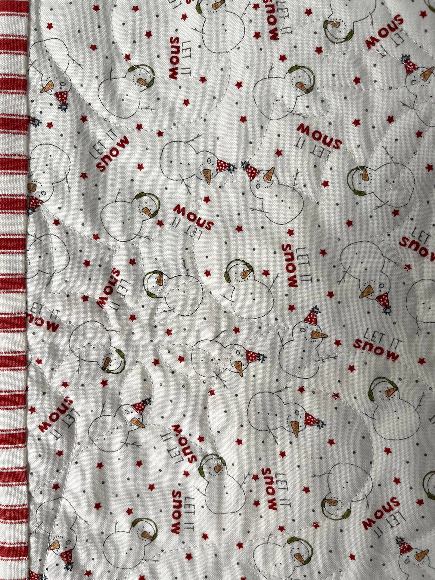 Handmade Christmas Baby Quilt - Patchwork Baby Blanket - Moda Emmitt & Ivy Fabric (36.5x41.5)
