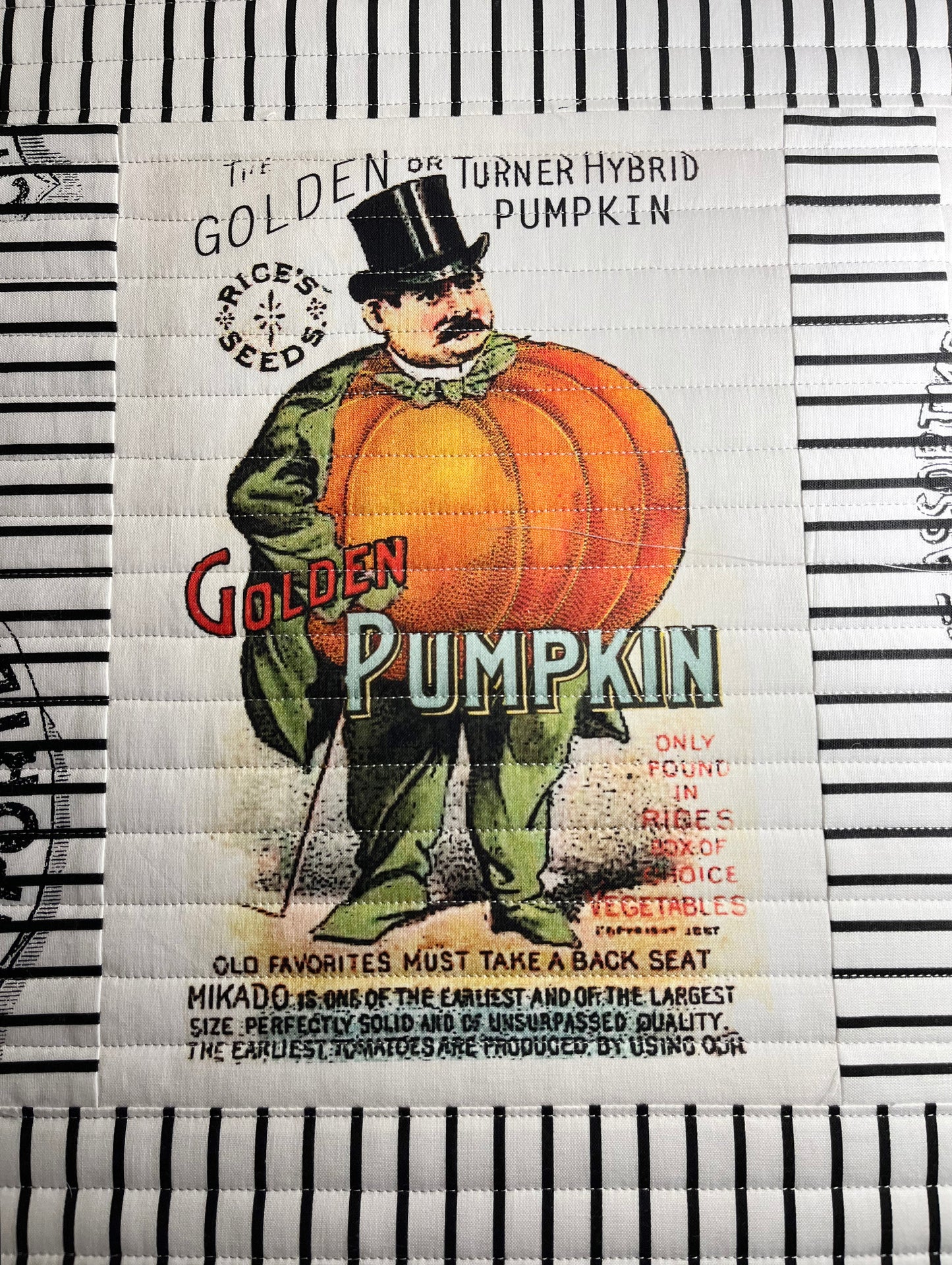Handmade Halloween Quilted Table Runner - Unique Halloween Pumpkin Seed Packets#1 (15x50)