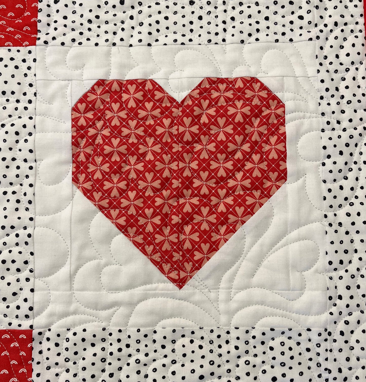Handmade Hearts Baby Girl Quilt, Valentine's Day Blanket (40x40) Adult Lap Quilt, Table Topper, Wall Hanging, Ready to Ship!