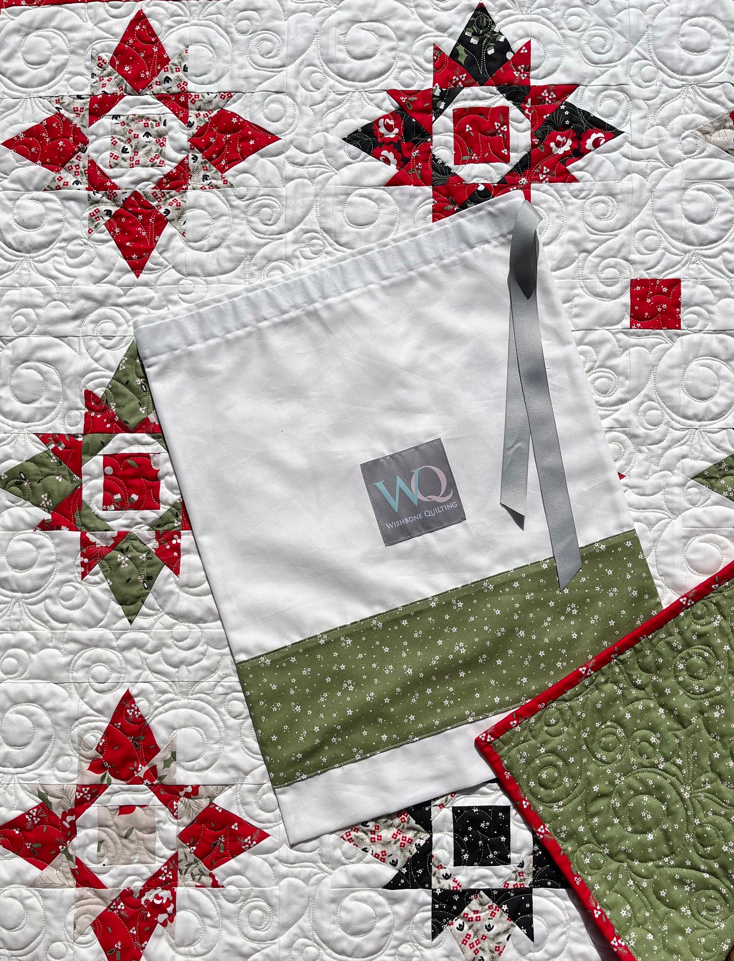 Handmade Christmas Baby Quilt, Baby's First Christmas Blanket, Table Topper, Wall Hanging (37x37.5)