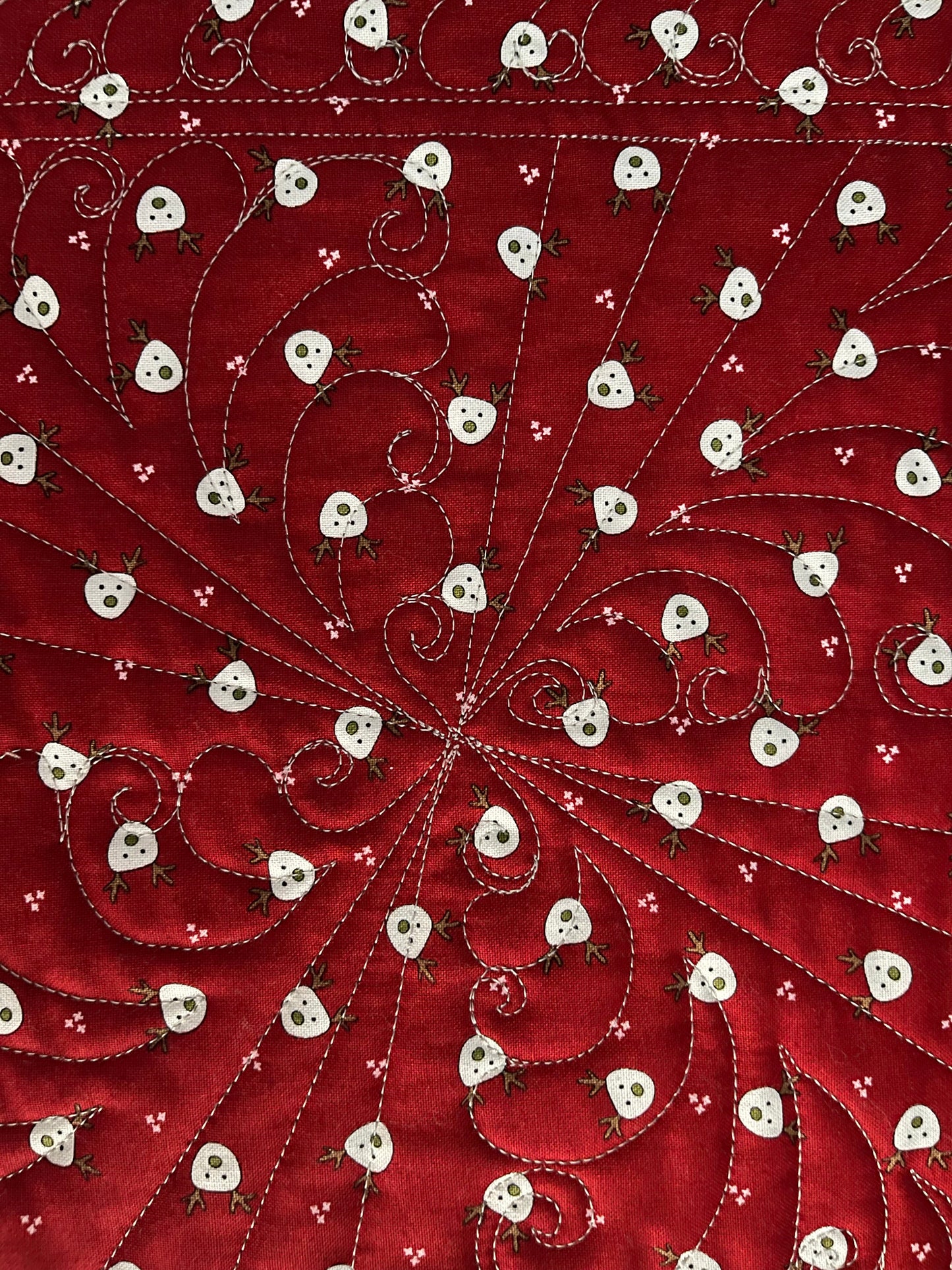 Handmade Christmas Baby Quilt, Pinwheels Heirloom Baby Quilt, Custom Quilted (34x34) Ready to Ship!