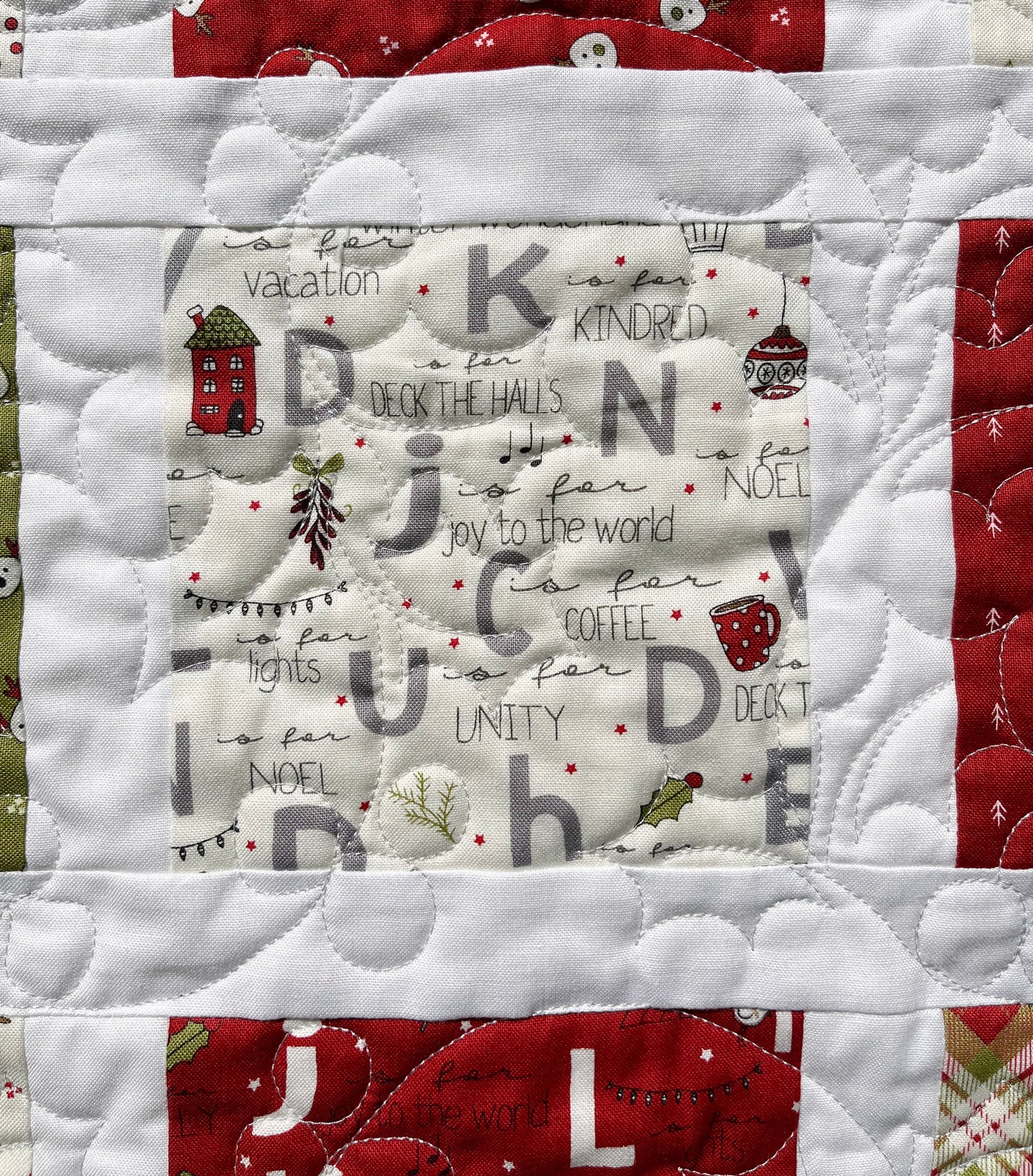 Handmade Christmas Baby Quilt, Baby's First Christmas Blanket (35x40) FREE HANDMADE BAG - Ready to Ship!