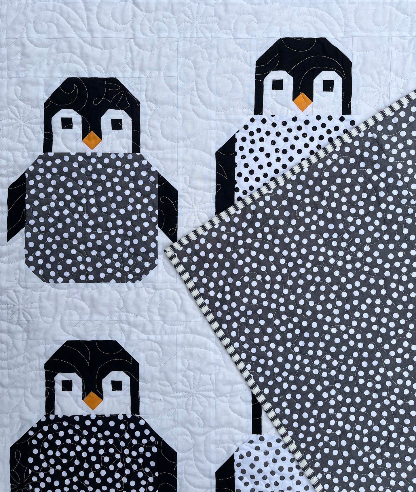 Handmade Penguins Quilt - Custom Order for JT