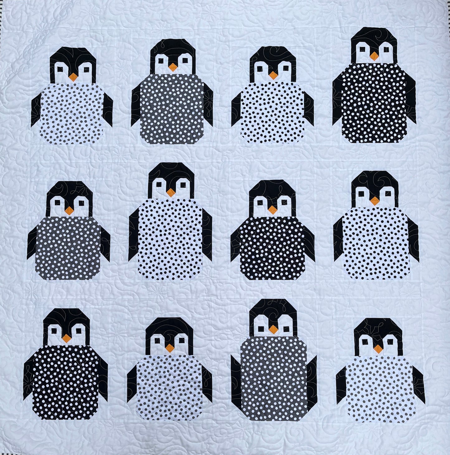 Handmade Penguins Quilt - Custom Order for JT