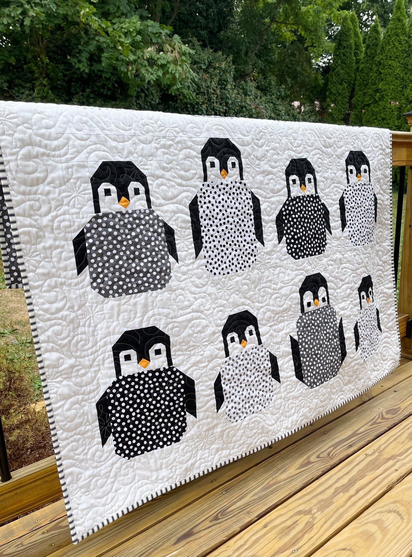 Handmade Penguins Quilt - Custom Order for JT