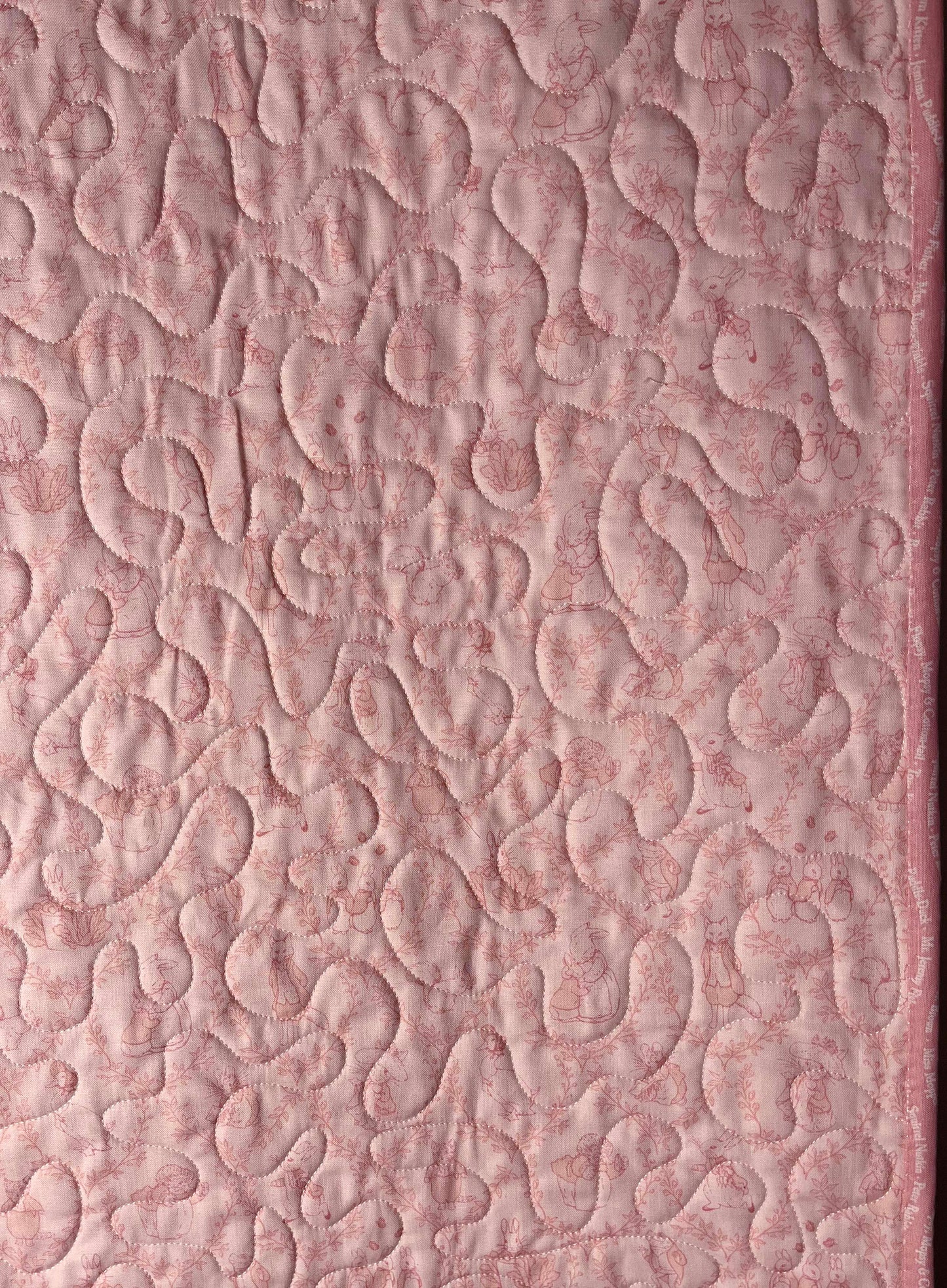 Handmade Baby Girl Quilt (Lt. Pink) Peter Rabbit & Friends™ for Riley Blake Designs (39x47)