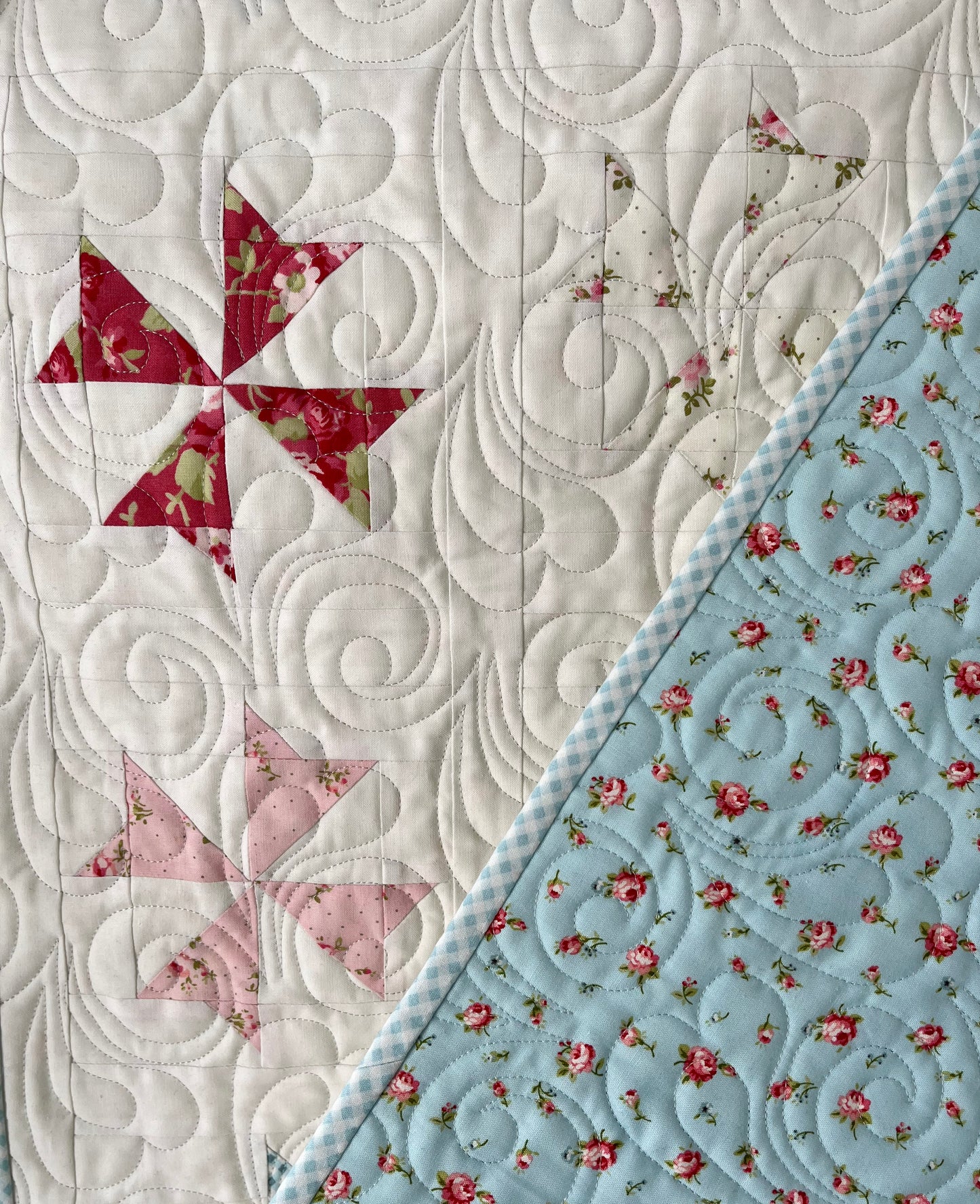 Ferris Wheel - Handmade Baby Quilt - Custom Order for MH - 33"x35"