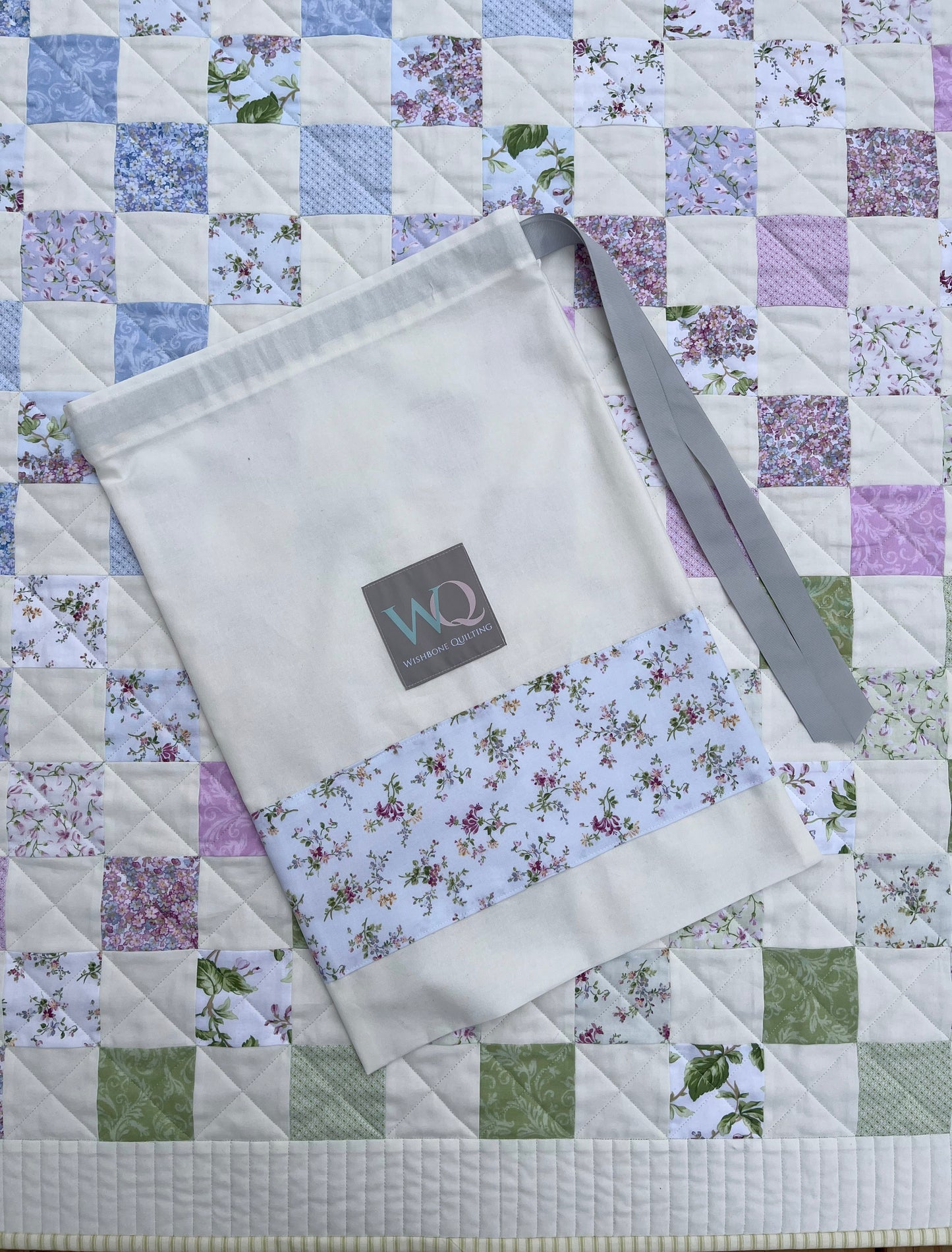 Springtime Handmade Baby Girl Quilt, Patchwork Baby Girl Blanket (38"x40") Pastel Easter Colors, Ready to Ship!
