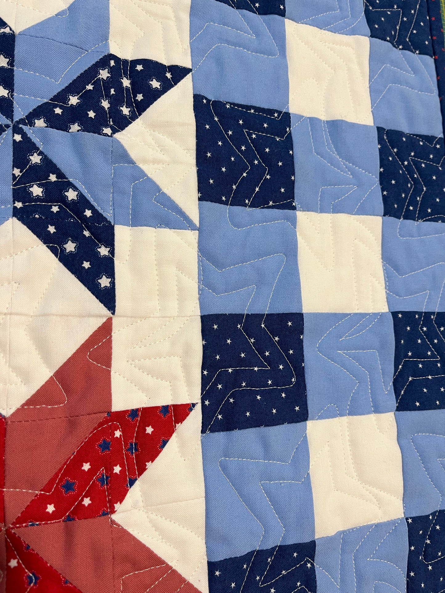 Handmade Star Spangled Table Runner - Patriotic Red, White & Blue - Custom Order for MH