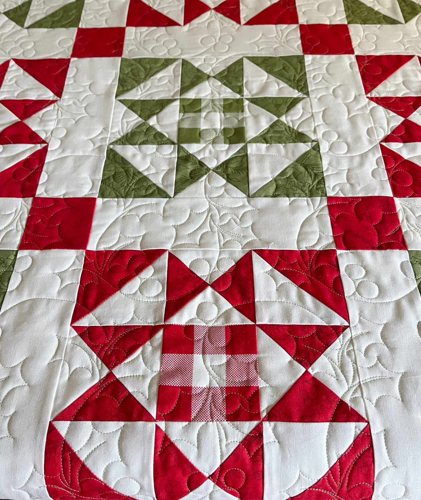 Handmade Christmas Baby Quilt, Baby's First Christmas Blanket, Adult Lap Quilt, Table Topper, Wall Hanging (37.5x37.5)
