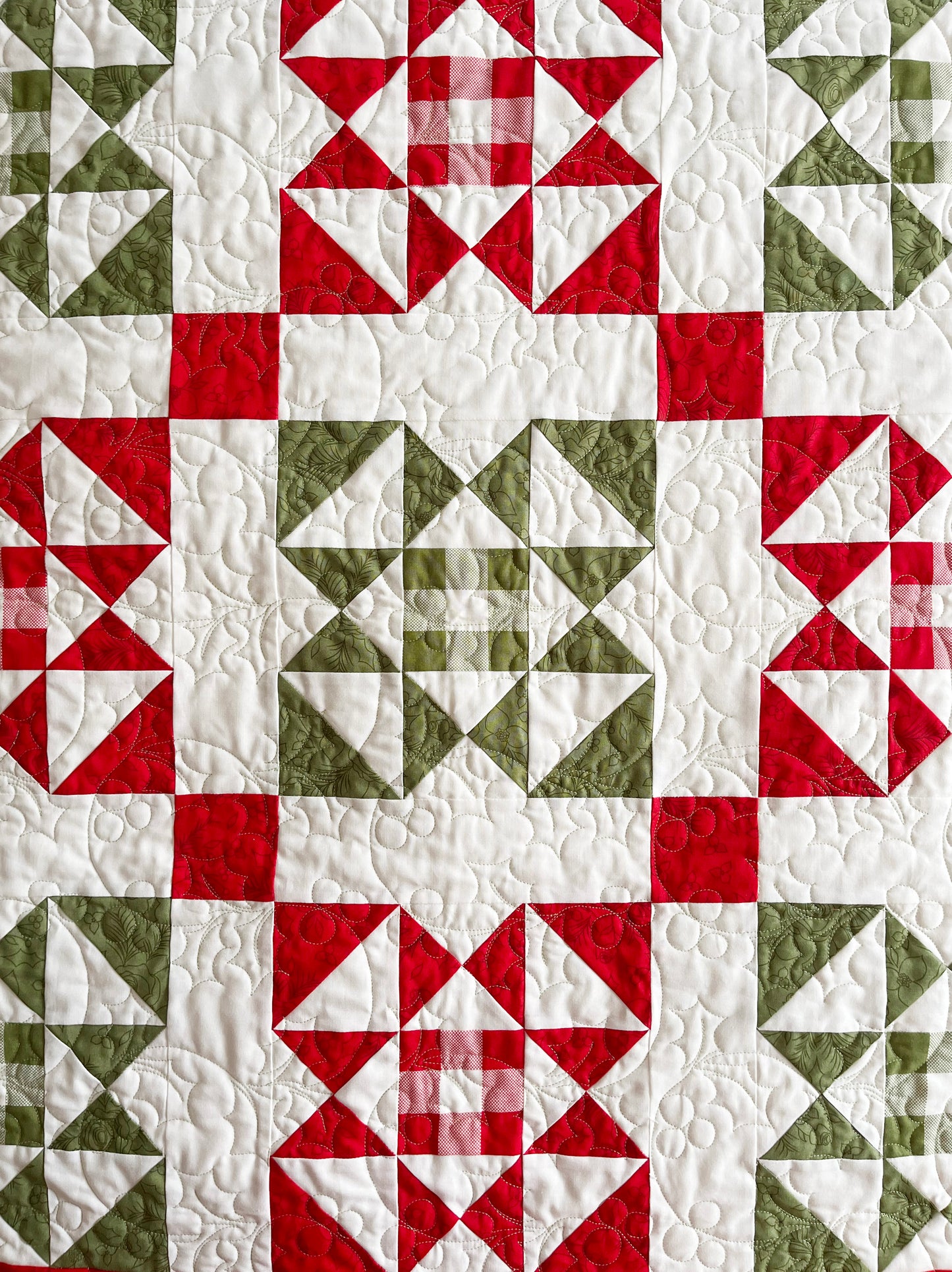 Handmade Christmas Baby Quilt, Baby's First Christmas Blanket, Adult Lap Quilt, Table Topper, Wall Hanging (37.5x37.5)