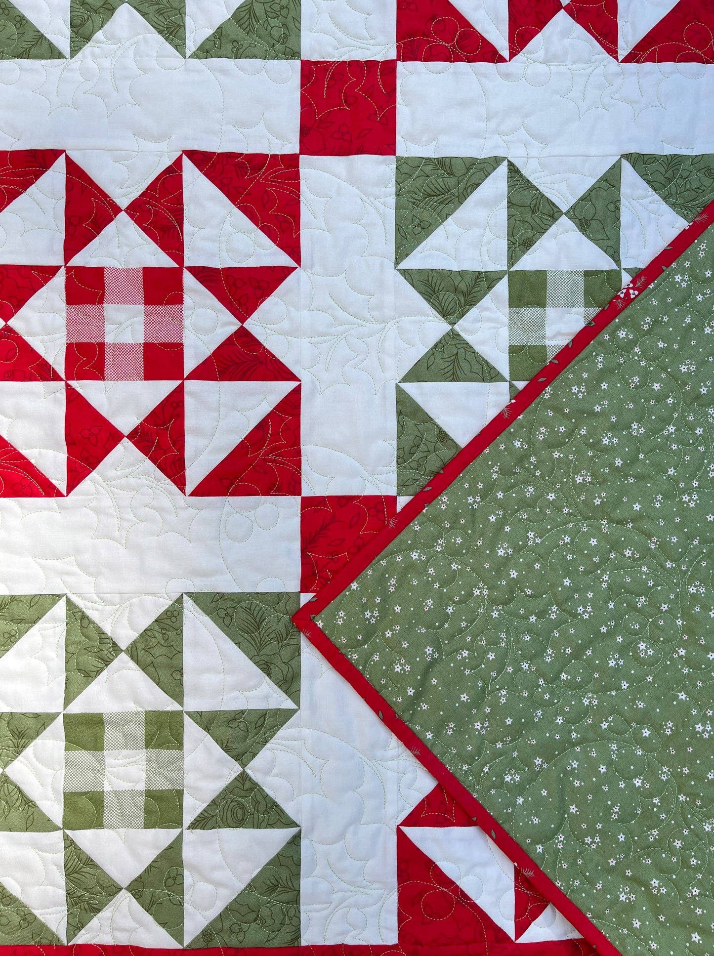 Handmade Christmas Baby Quilt, Baby's First Christmas Blanket, Adult Lap Quilt, Table Topper, Wall Hanging (37.5x37.5)