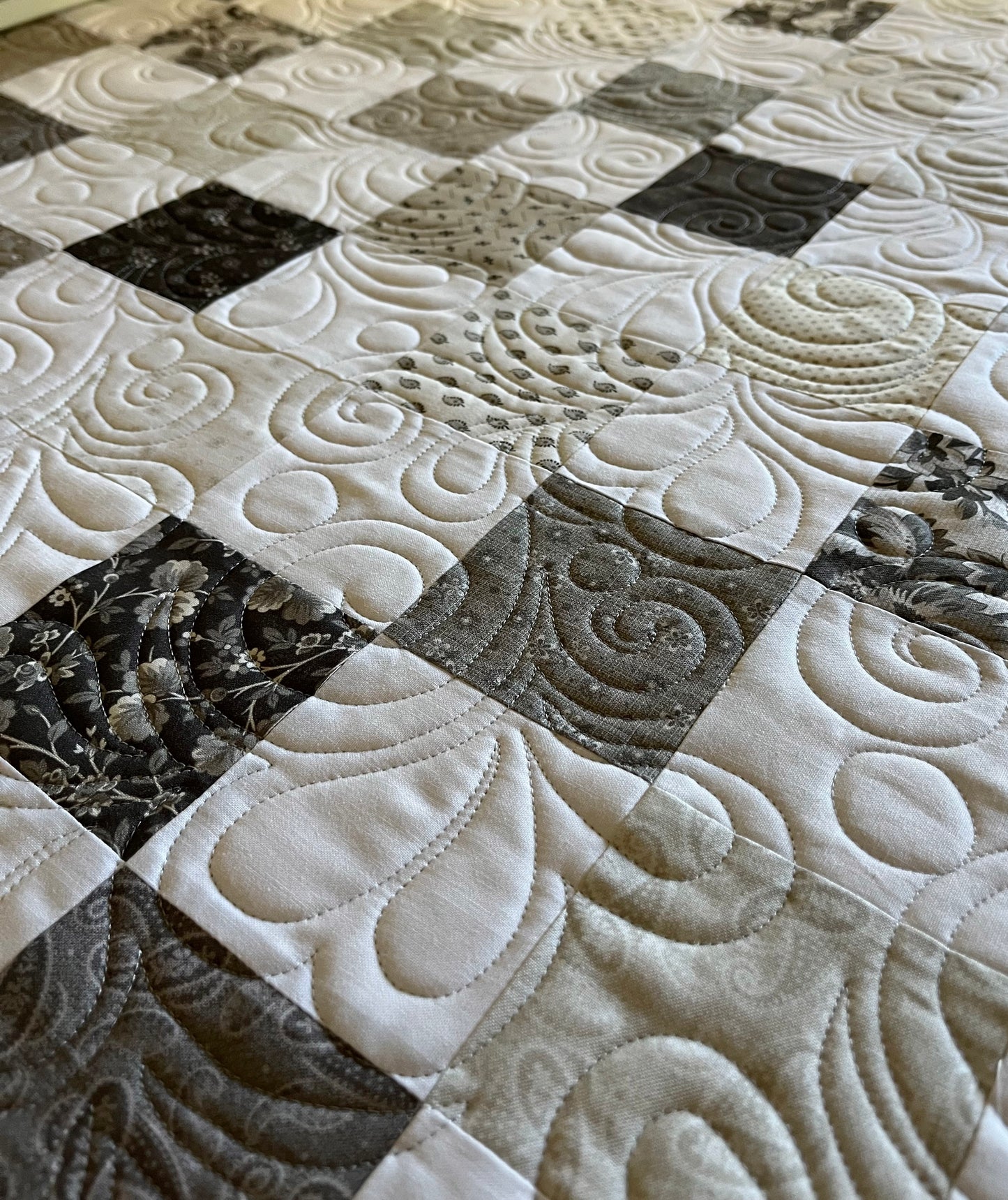 Handmade Baby Quilt - Neutral Colors Baby Blanket, Tan, Grey, Cream & White, Gender Neutral, Adult Lap Quilt (36x39) Free Shipping!