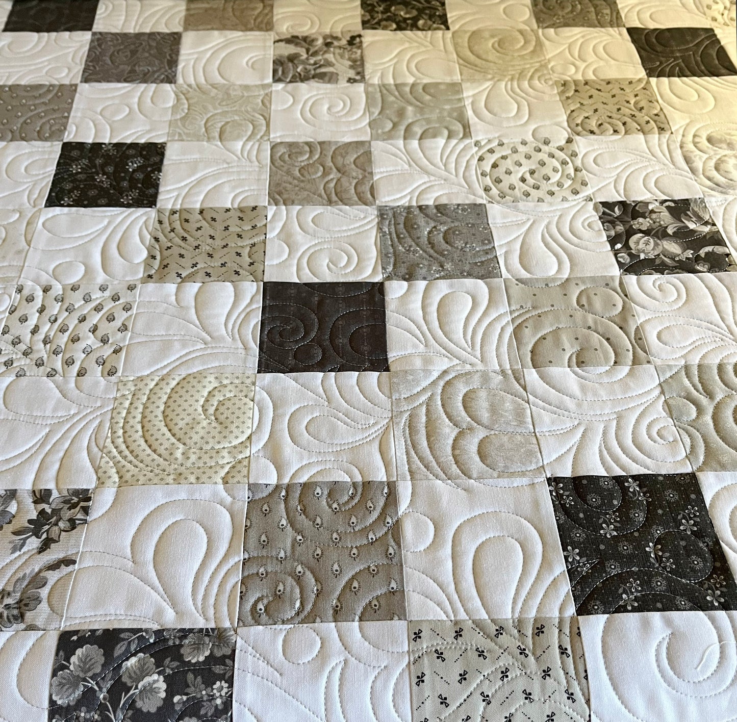 Handmade Baby Quilt - Neutral Colors Baby Blanket, Tan, Grey, Cream & White, Gender Neutral, Adult Lap Quilt (36x39) Free Shipping!
