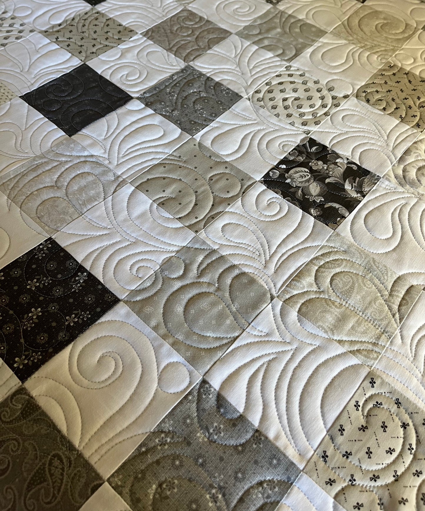 Handmade Baby Quilt - Neutral Colors Baby Blanket, Tan, Grey, Cream & White, Gender Neutral, Adult Lap Quilt (36x39) Free Shipping!