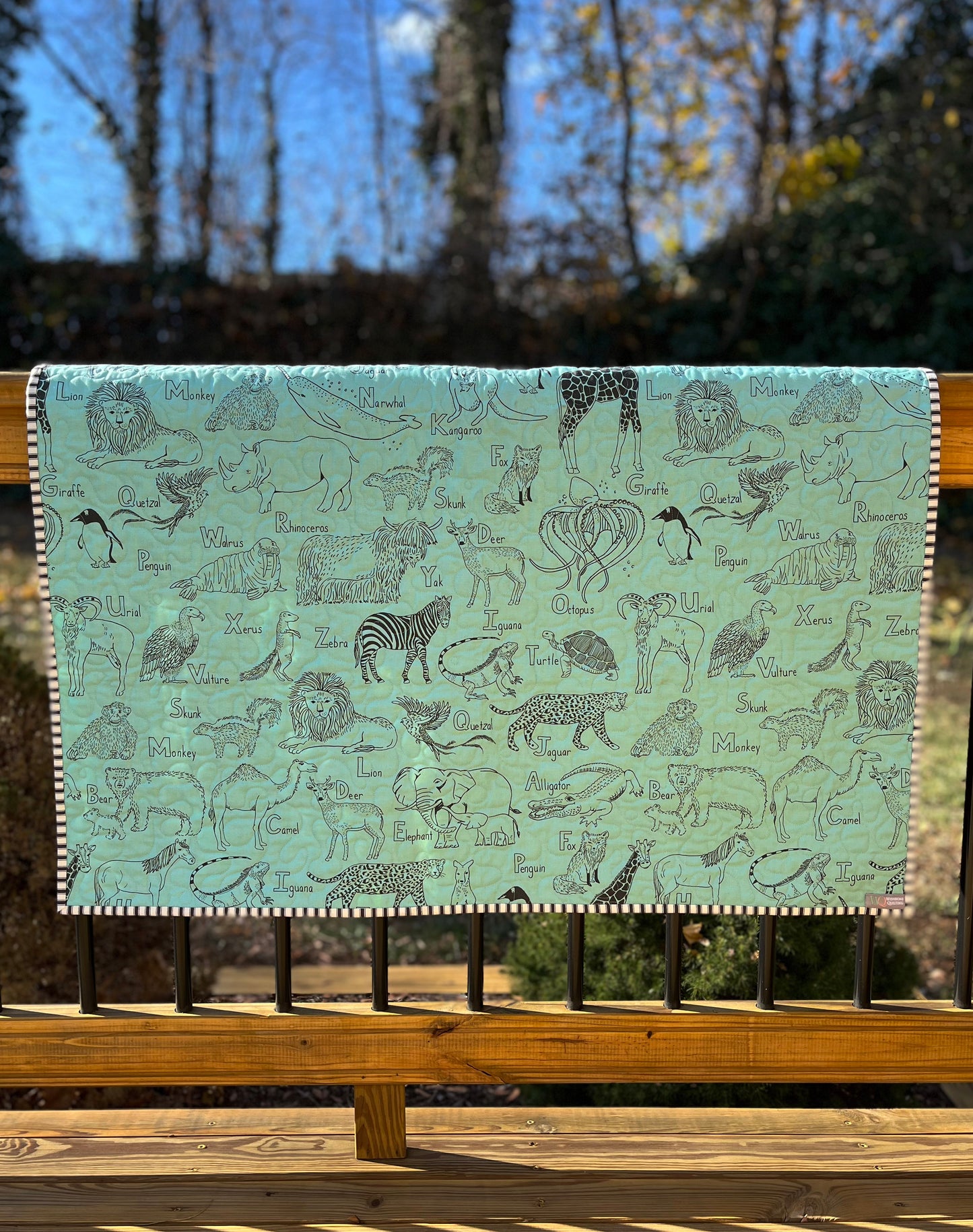 Handmade Baby Quilt - Animals Baby Blanket, Snuggle With Baby & Name all the Animals (37.75x43) Ready to Ship!