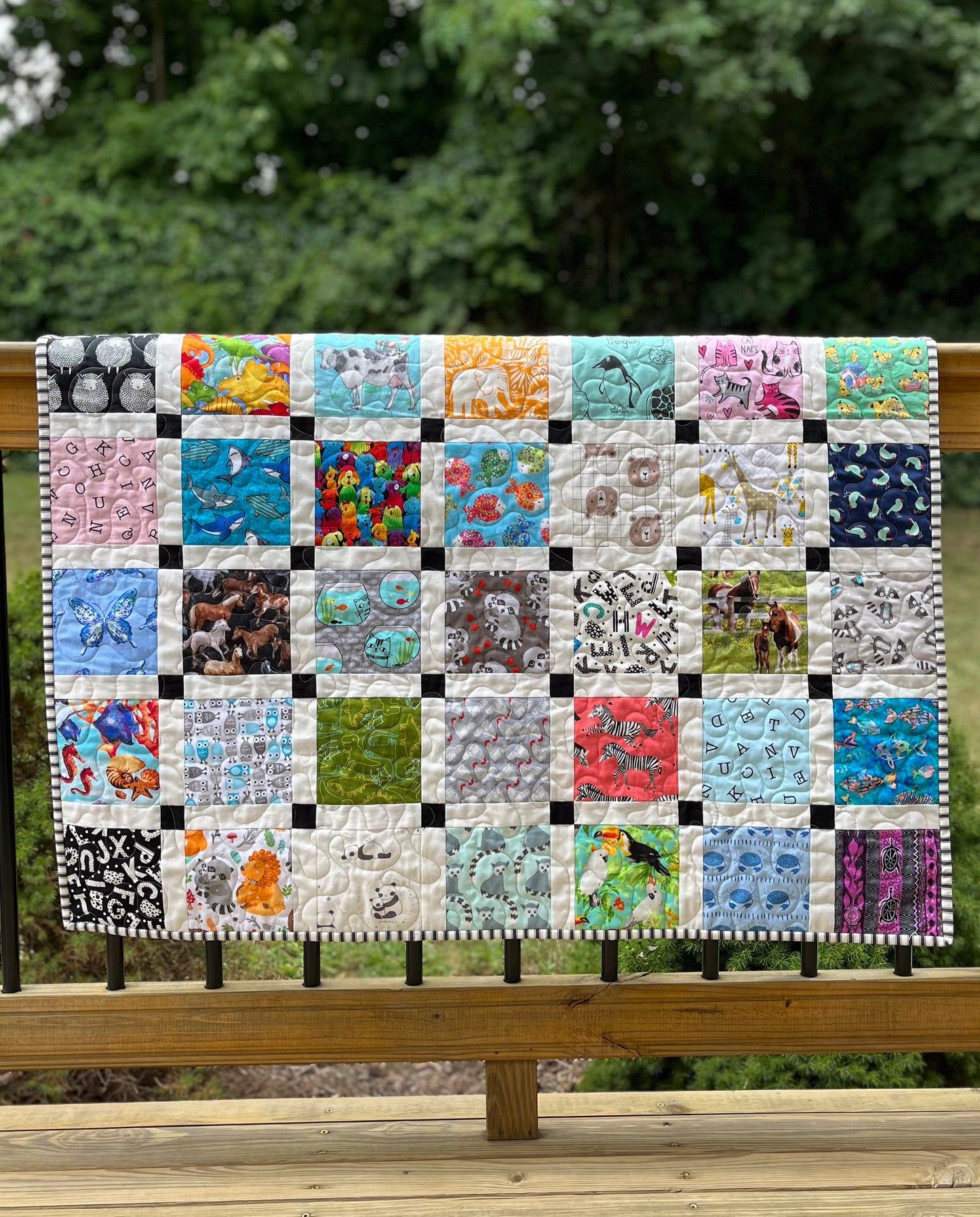 Handmade Horse Storybook Quilt (36.5x43) Custom Order for Kat