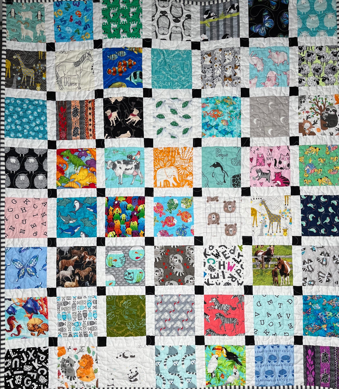 Handmade Horse Storybook Quilt (36.5x43) Custom Order for Kat