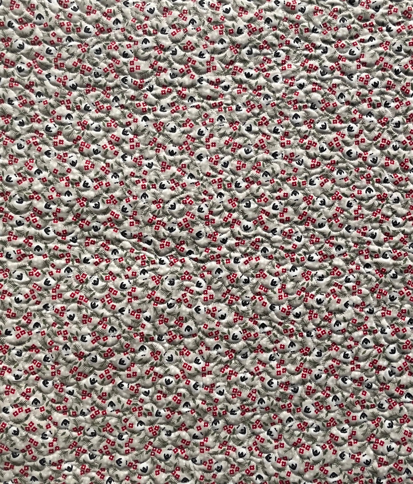 Handmade Christmas Wooly Sheep Baby Quilt, Heirloom Baby Blanket, Wall Hanging or Table Topper (40x40)