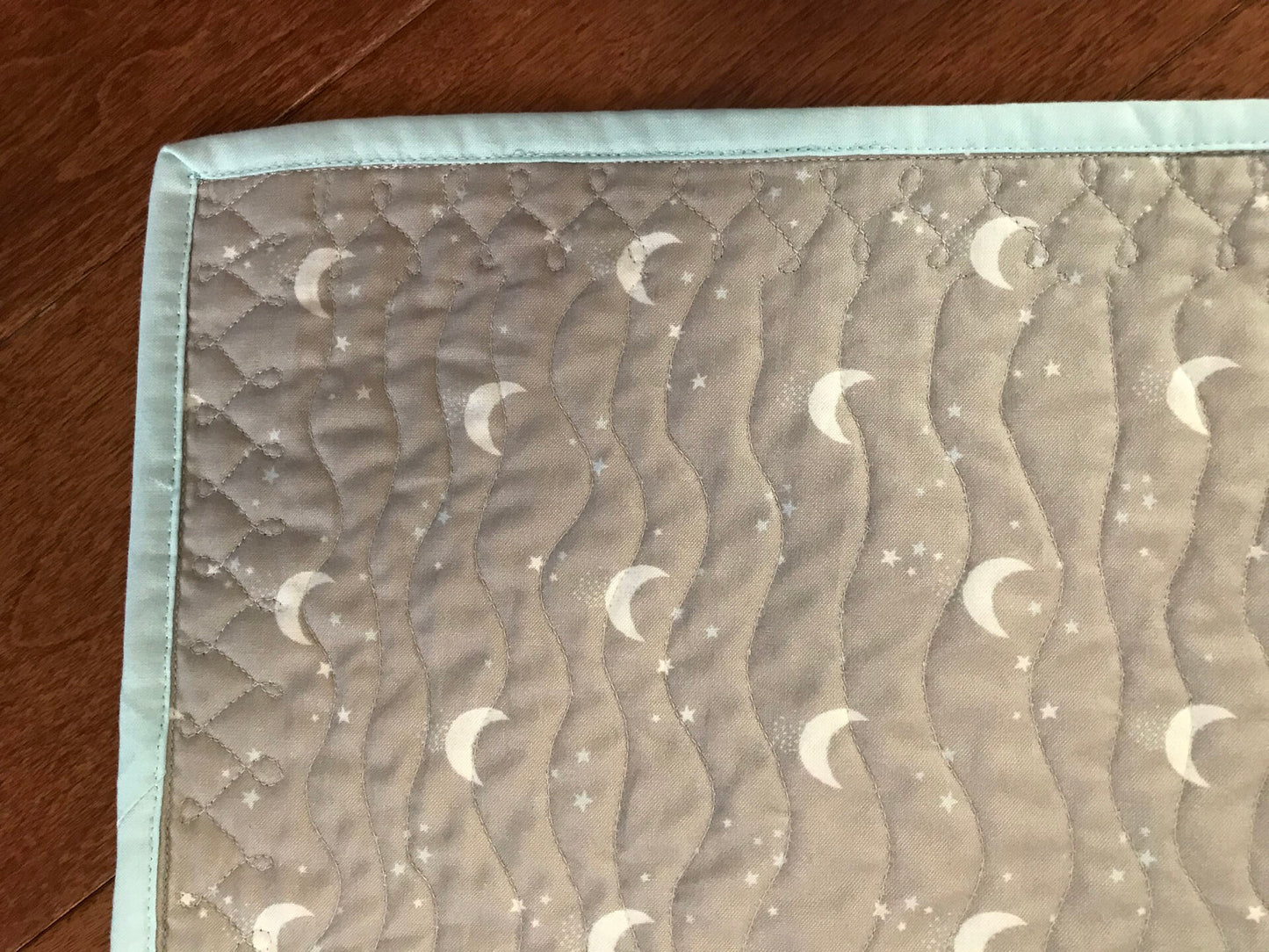 Baby Panda Bears, Stars, Moons: Handmade Baby Quilt, Baby Blanket - Ready to Ship