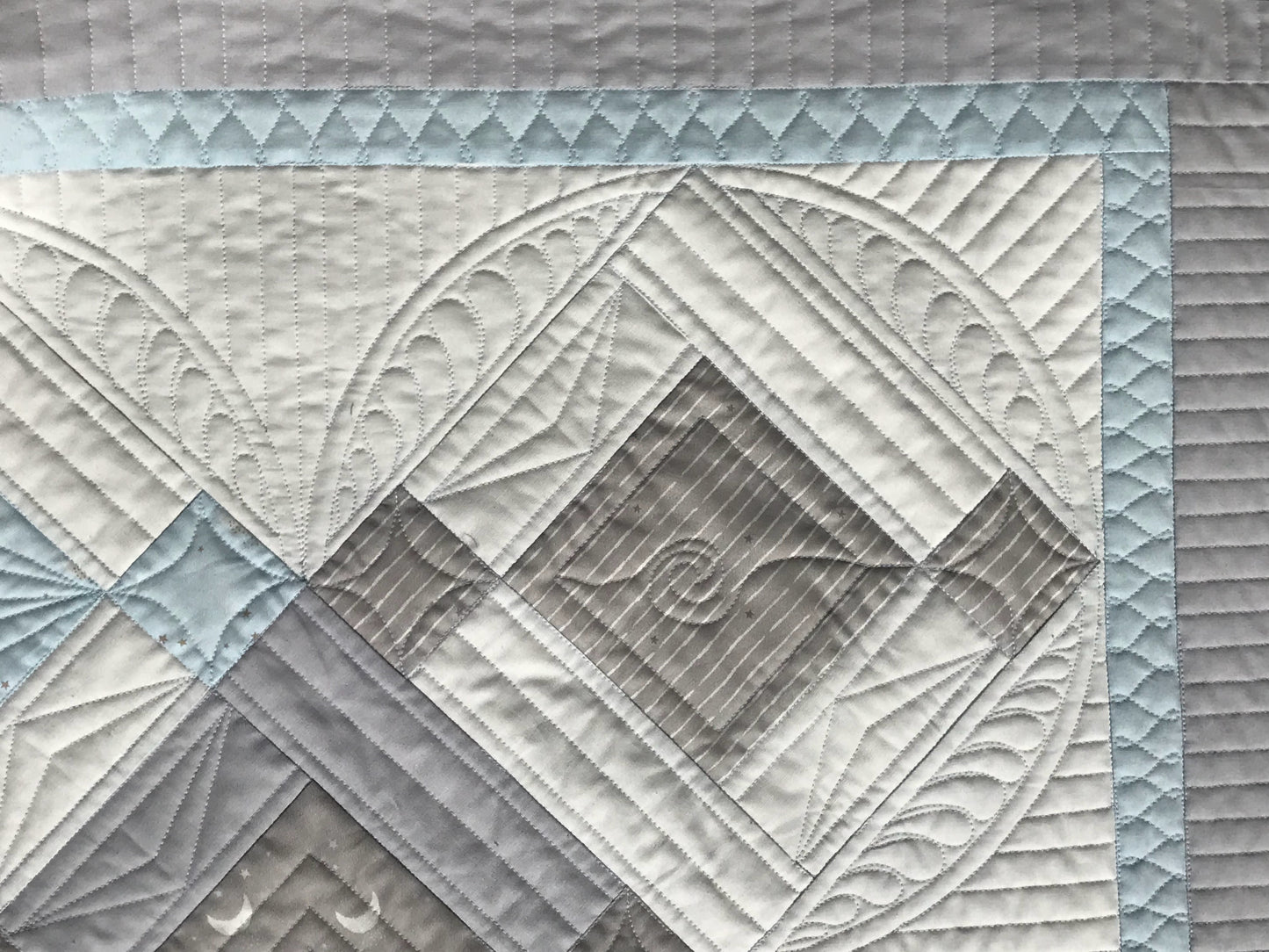 Handmade Baby Quilt, Ducks, Moons & Stars: One of a Kind, Heirloom Quality Custom Quilted - Baby's First Christmas Quilt - Gender Neutral