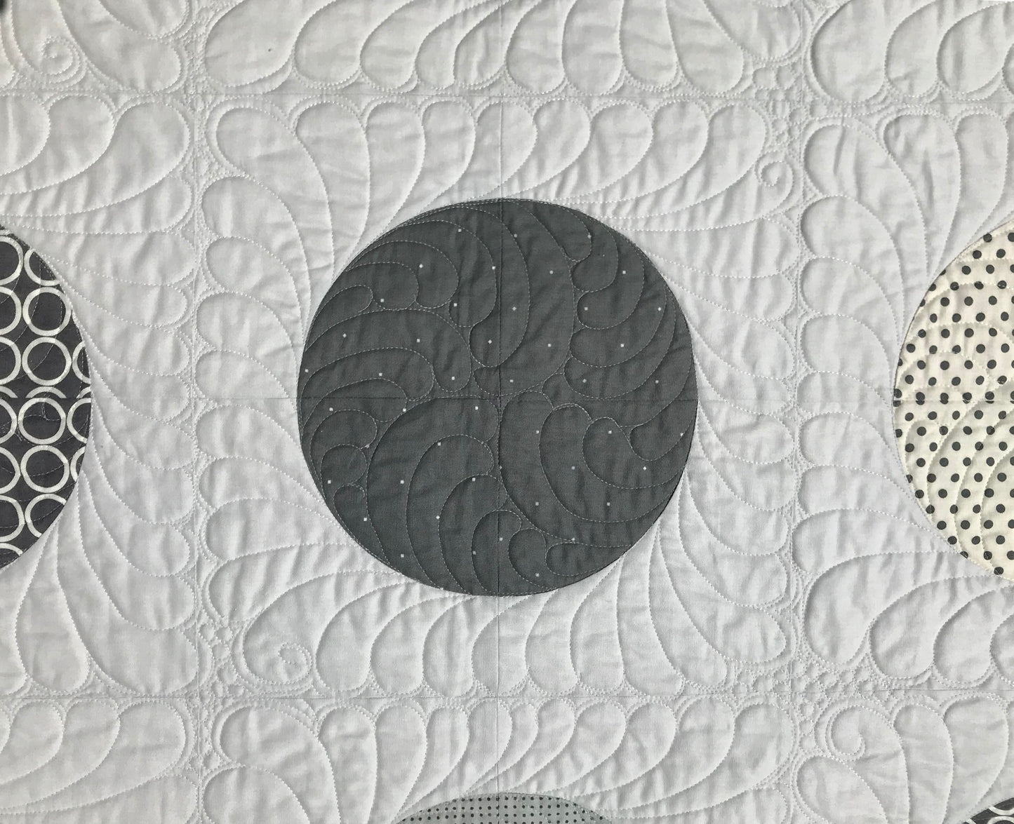 Grey Owls: Modern Baby Quilt, Baby Blanket, Adult Lap Quilt - Grey, White, Cream - Custom Handmade - Ready to Ship