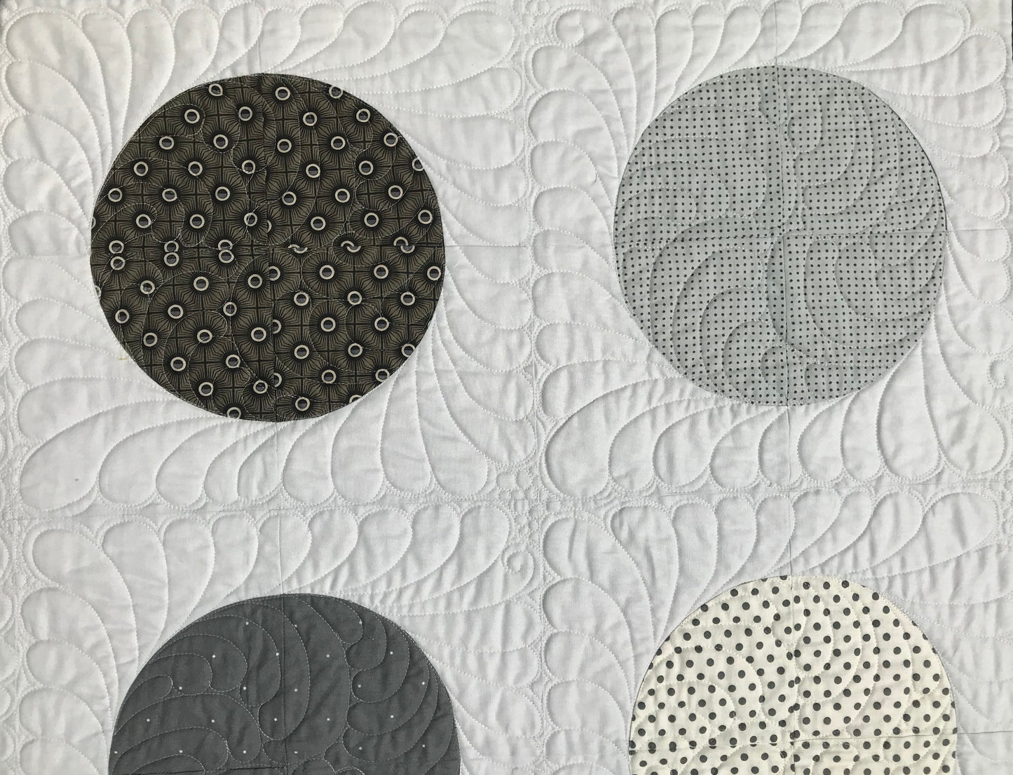 Grey Owls: Modern Baby Quilt, Baby Blanket, Adult Lap Quilt - Grey, White, Cream - Custom Handmade - Ready to Ship