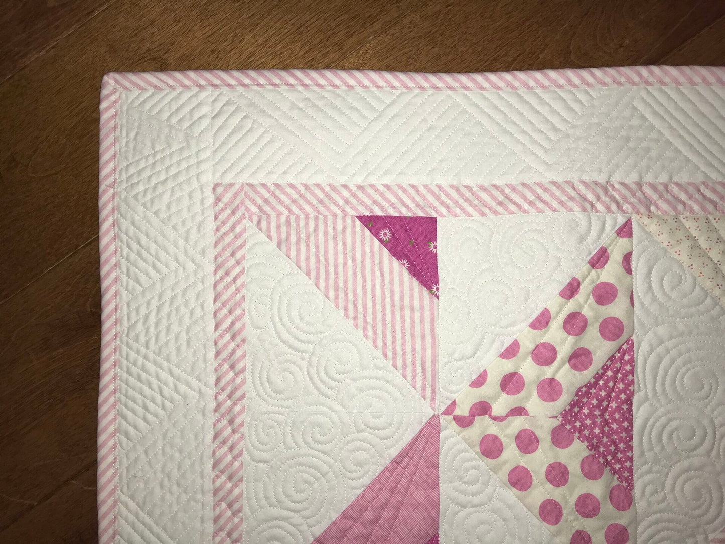 Handmade Baby Girl Quilt: Baby Blanket, Toddler Throw, Adult Lap Quilt, Custom Quilted - Ready to Ship!