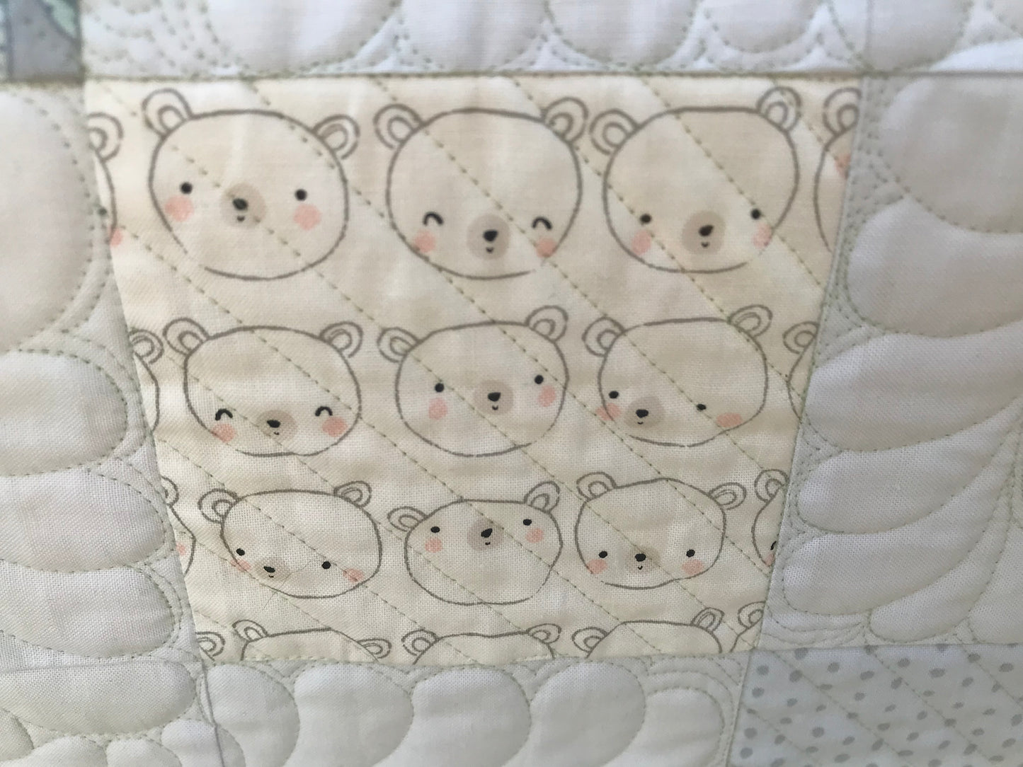 Handmade Baby Quilt, Gender Neutral Baby Blanket - Giraffes, Zebras, Cheetahs, Bears - Custom Quilted Heirloom - Ready to Ship!