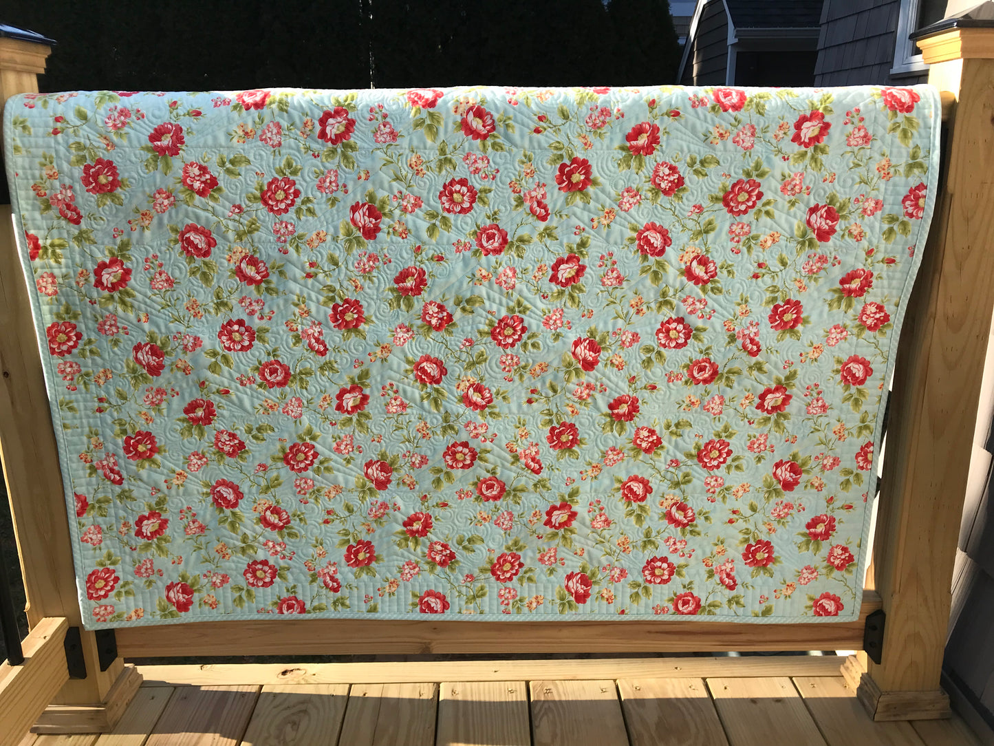 Vivian Rose: Handmade Baby Quilt, Baby Blanket, Baby Girl Quilt, Adult Lap Quilt - Bright Colors, Custom Heirloom Quilt - Ready to Ship
