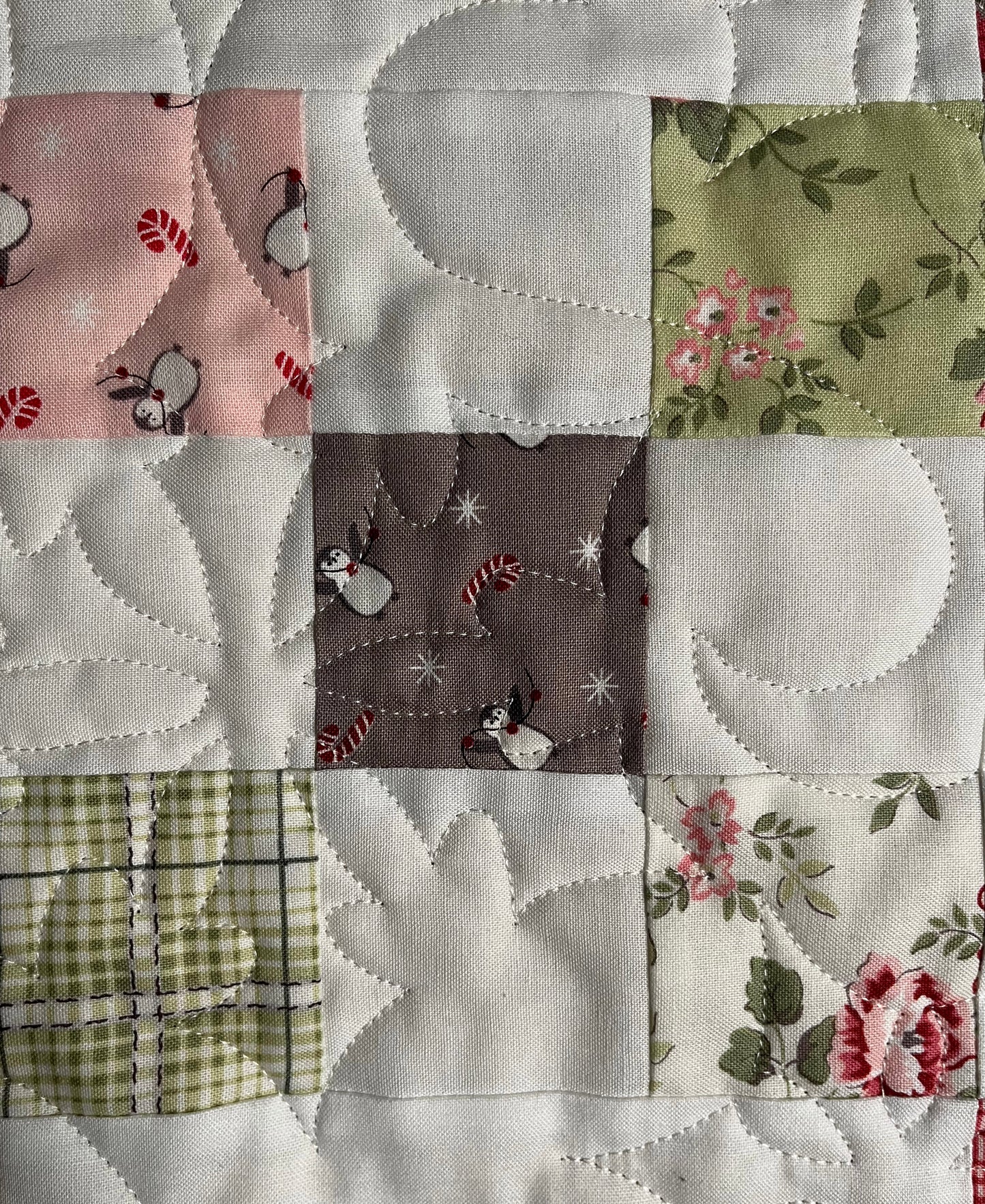 Handmade Baby Quilt - Christmas Baby Blanket - Lap Quilt, Moda A Very Sweet Christmas (36.5x42.5)