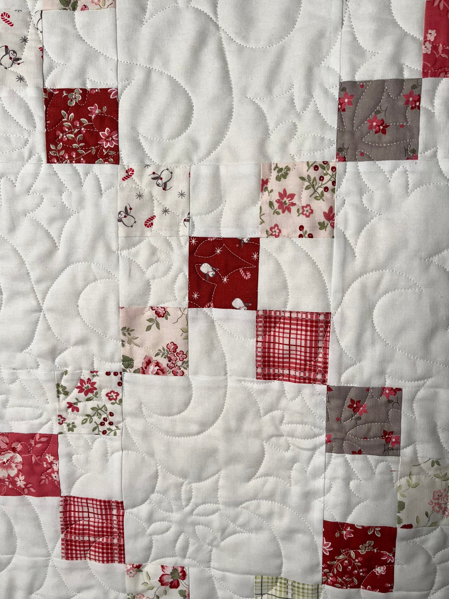 Handmade Baby Quilt - Christmas Baby Blanket - Lap Quilt, Moda A Very Sweet Christmas (36.5x42.5)