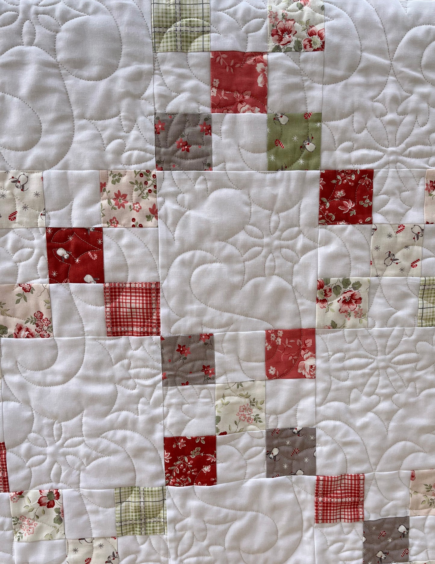 Handmade Baby Quilt - Christmas Baby Blanket - Lap Quilt, Moda A Very Sweet Christmas (36.5x42.5)
