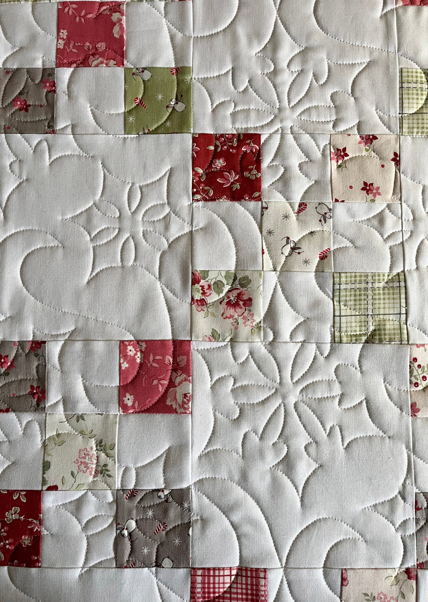 Handmade Baby Quilt - Christmas Baby Blanket - Lap Quilt, Moda A Very Sweet Christmas (36.5x42.5)