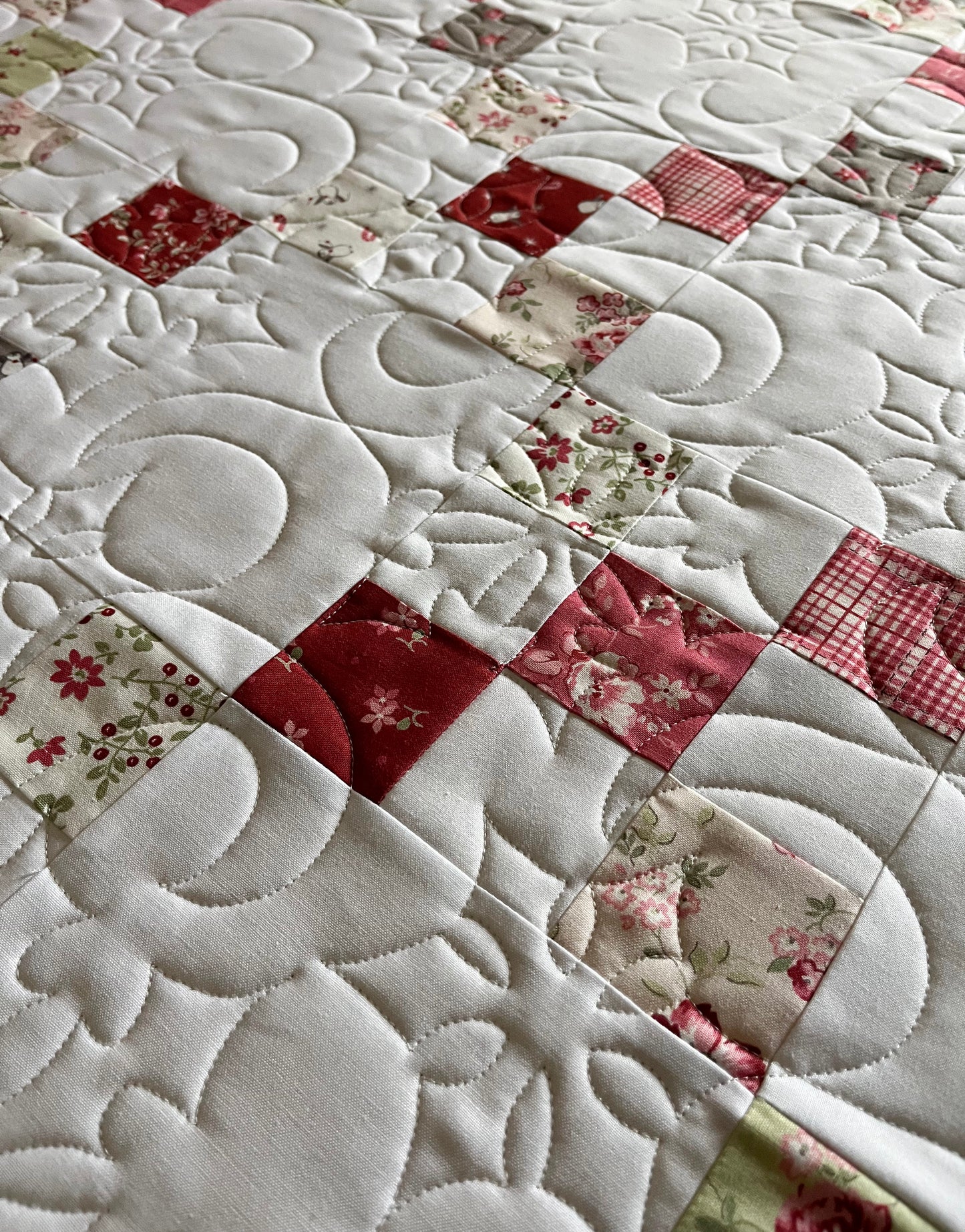 Handmade Baby Quilt - Christmas Baby Blanket - Lap Quilt, Moda A Very Sweet Christmas (36.5x42.5)