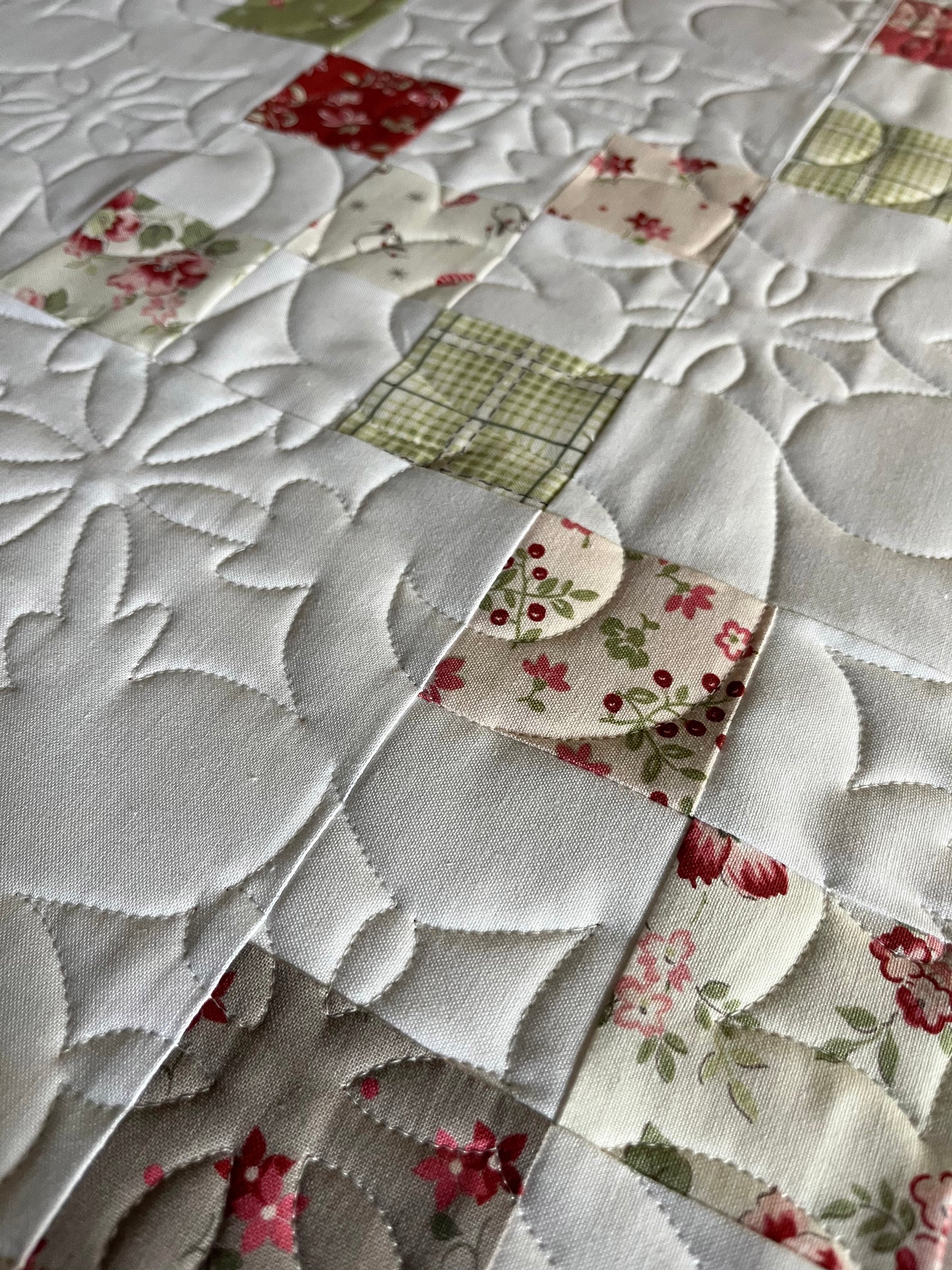 Handmade Baby Quilt - Christmas Baby Blanket - Lap Quilt, Moda A Very Sweet Christmas (36.5x42.5)