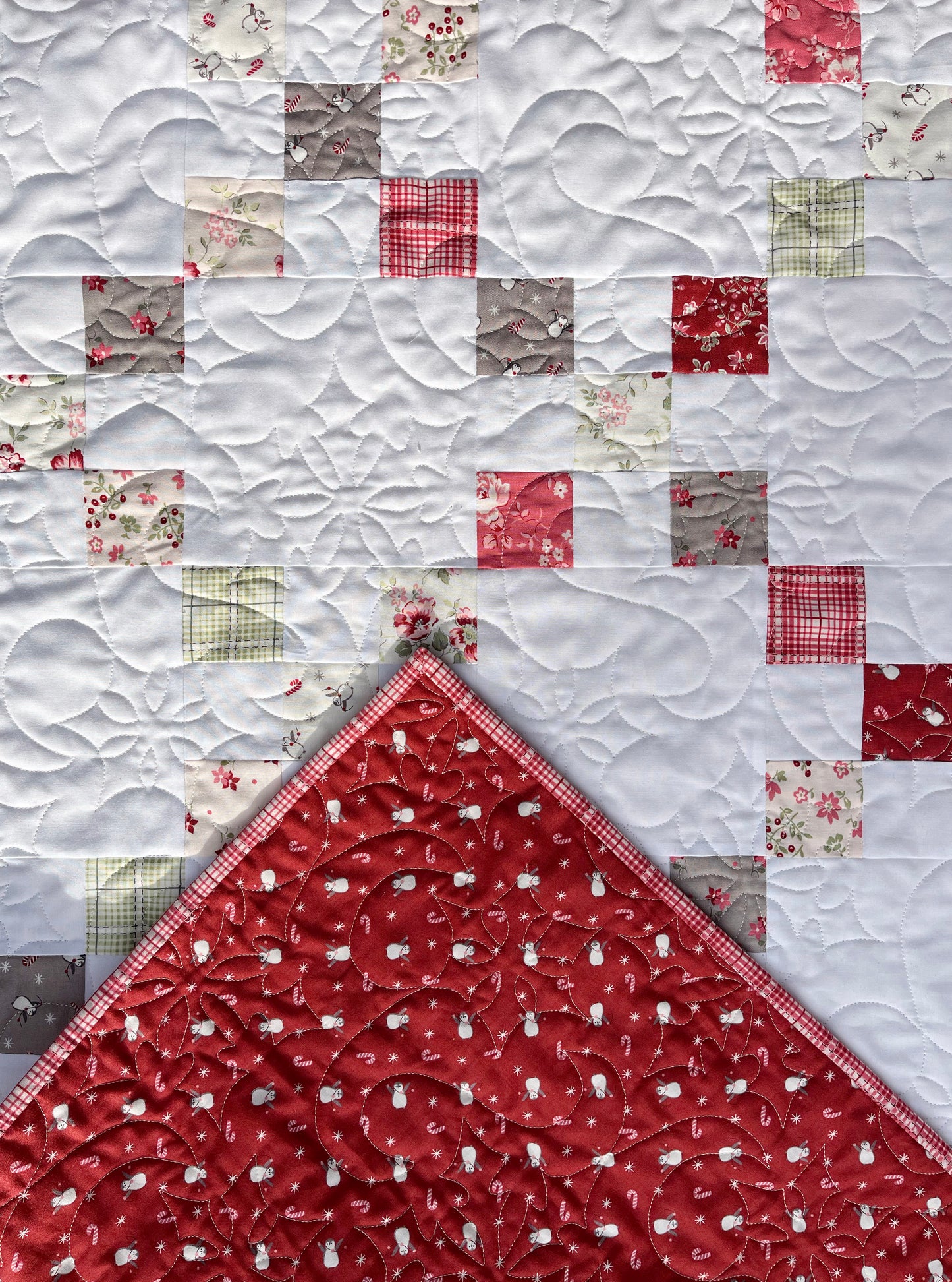 Handmade Baby Quilt - Christmas Baby Blanket - Lap Quilt, Moda A Very Sweet Christmas (36.5x42.5)