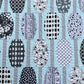 Handmade Modern Baby Quilt, Baby Blanket, Adult Lap Quilt, Table Topper, Aqua Powder Blue, Grey and White (40.5x45) Ready to Ship!