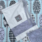 Handmade Modern Baby Quilt, Baby Blanket, Adult Lap Quilt, Table Topper, Aqua Powder Blue, Grey and White (40.5x45) Ready to Ship!