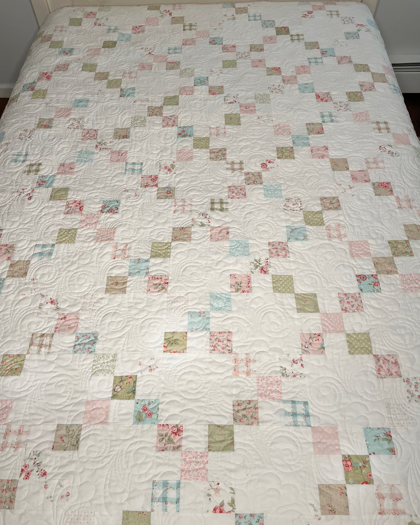Irish Chain Quilt with Custom Backing - Custom Order for KS (67"x80")