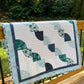 Handmade Baby Quilt, Baby Blanket, Adult Lap Quilt, Modern Gender Neutral Baby Blanket - Aqua, Navy & Green (36.5x37) Ready to Ship!