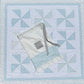 Handmade Baby Boy Heirloom Pinwheel Baby Quilt, Blue & White Baby Blanket, Free Matching Bag (37x37) Ready to Ship!