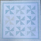 Handmade Baby Boy Heirloom Pinwheel Baby Quilt, Blue & White Baby Blanket, Free Matching Bag (37x37) Ready to Ship!