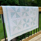 Handmade Baby Boy Heirloom Pinwheel Baby Quilt, Blue & White Baby Blanket, Free Matching Bag (37x37) Ready to Ship!