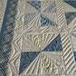 Handmade Baby Boy Quilt, Heirloom Baby Blanket, Christmas Gift, Blue & White Baby Boy Blanket (45x54.5)  Ready to Ship!